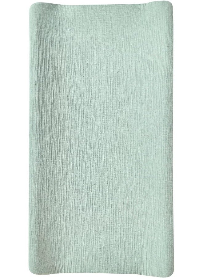 DONOMILO Muslin Changing Pad Cover,Ultra Soft Breathable Diaper Changing Table Cover for Baby Boys Girls,Neutral Fitted Changing Pad Sheets - Image 1